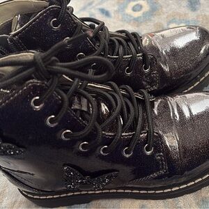 Lelli Kelly Ali di Fata Butterfly black glitter ankle boots size 1